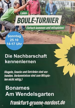 Bouletournier Grüne Frankfurt Nord-Ost Oktober 2026