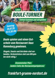 Bild mit Einladungstext zum Boule-Tournier des STG10 in Preungesheim