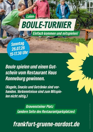 Bild mit Einladungstext zum Boule-Tournier des STG10 in Preungesheim